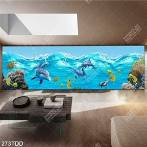 Tranh cá heo và đaị dương in tranh bếp đẹp
