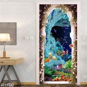 Tranh psd đại dương và san hô treo tường phòng bé