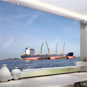 File tranh gốc con tàu trên biển xanh