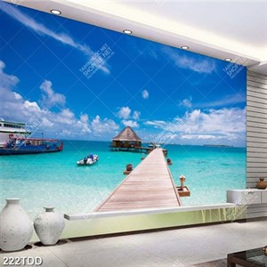 Tranh psd resort trên biển đẹp độc đáo