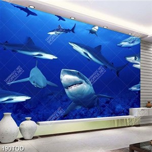 File tranh psd tranh cá mập dưới đáy đại dương