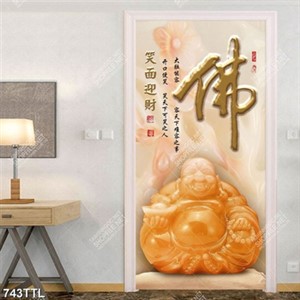 Tranh  Phật Di Lặc giả ngọc khổ dọc trang trí nội thất
