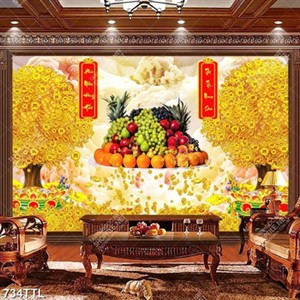 Tranh cây tiền vàng trên nền giả ngọc