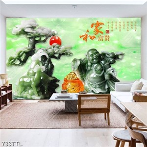 Tranh giả ngọc Phật Di Lặc trang trí nội thất