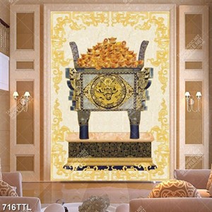 Tranh kim tiền khổ dọc in uv