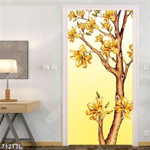 Tranh hoa mộc lan kim tiền khổ dọc chất lượng cao