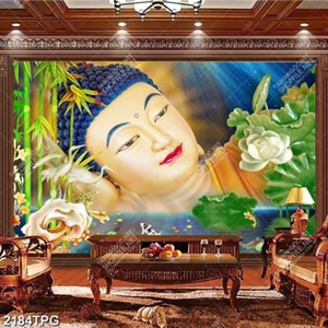 Tranh Phật niết bàn nền giả ngọc đẹp