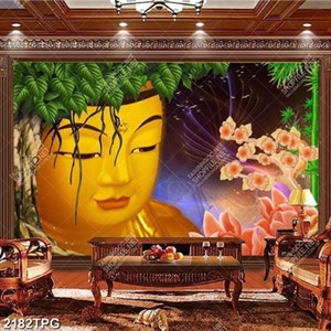 Tranh Phật và cây bồ đề file psd in nét