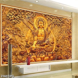 Tranh phù điêu Phật dưới cây bồ đề