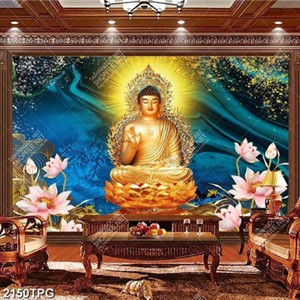 Tranh Phật mạ vàng nền tranh hoa Sen độc đáo