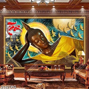 Tranh Phật niết bàn in kính đẹp