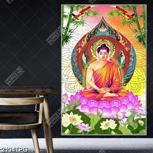 Tranh Phật nền hoa văn 3D chất lượng cao