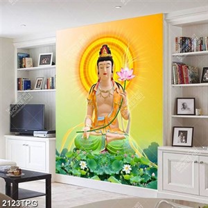 Tranh Bồ Tát cầm hoa Sen siêu nét