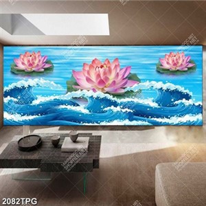 Tranh hoa Sen và sống nước chất lượng