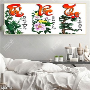 Tranh thư pháp phúc lộc thọ trang trí nội thất