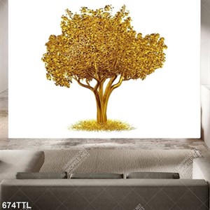 Tranh cây kim tiền decor phòng khách