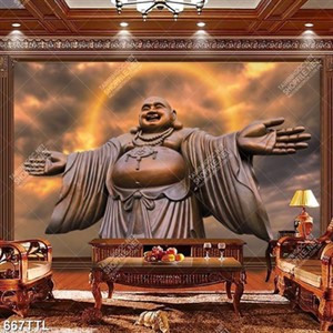 Tranh Phật Di Lặc trang trí tường in uv