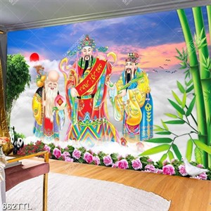 Tranh tài lộc Phúc Lộc Thọ chúc xuân xum vầy