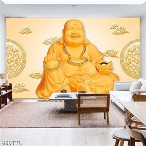 Tranh 3D giả ngọc Phật Di Lặc trang trí nội thất