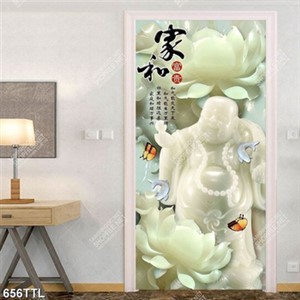 Tranh giả ngọc Phật Di Lặc khổ dọc trang trí nội thất