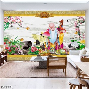 Tranh kim tiền phúc lộc thọ khổ ngang decor tường