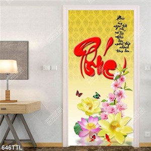 Tranh tài lộc thư pháp Phúc Lộc Thọ trang trí phòng khách