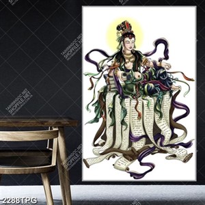 Tranh vẽ Phật Quan Âm đẹp kích thước lớn, file psd