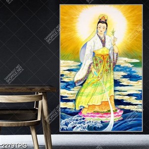 Tranh Quan Thế Âm trên biển file siêu nét