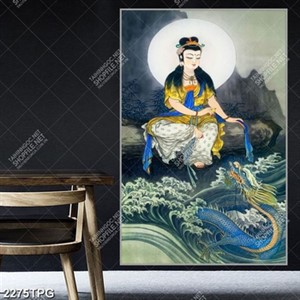 Tranh Quan Âm Bồ Tát và rồng
