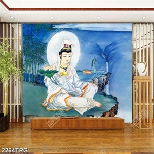 Tranh Bồ Tát trên núi chất lương cao