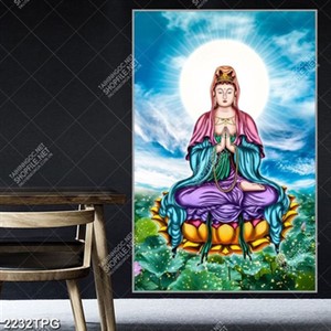 Tranh Bồ Tát in kính siêu nét