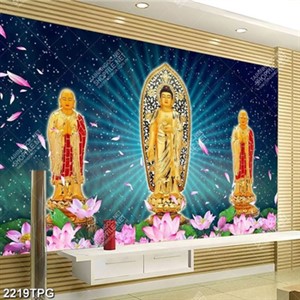 Tranh Tam Thánh và hoa Sen