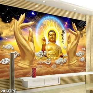 Tranh Phật A Di Đà và bàn tay Phật chất lượng cao