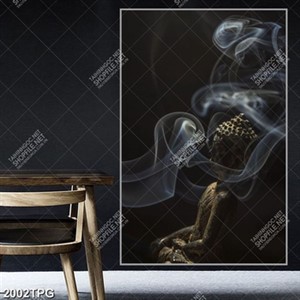 Tranh Tượng Phật mờ ảo trong khói