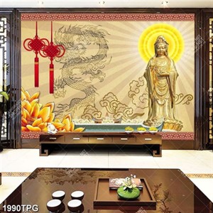 Tranh tượng Phật Quan Âm file psd