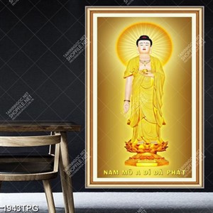 Tranh Phật A Di Đà mạ vàng