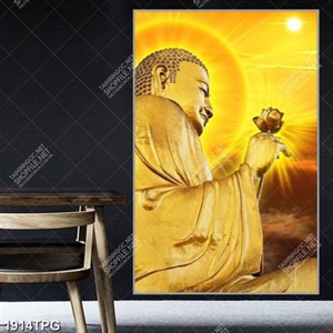 Tranh Tượng Phật Tổ Như Lai in nét