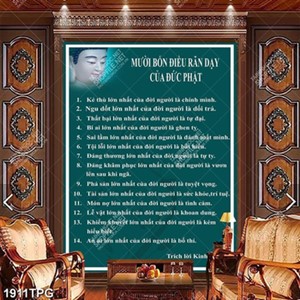 Tranh 14 điều răn dạy của Đức Phật file psd