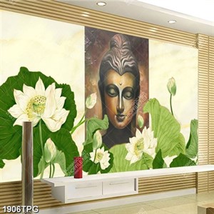 Tranh Đức Phật và hoa Sen