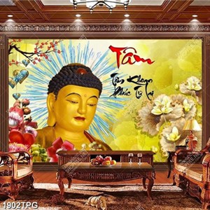 Tranh tượng Phật và thư pháp chữ Tâm