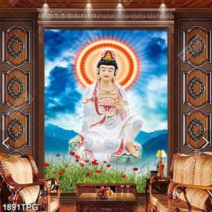 Tranh tượng Quan Thế Âm Bồ tát in nét