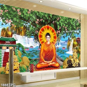Tranh Phật Thích Ca dưới cây Bồ Đề