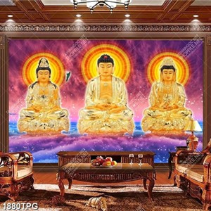 Tranh 3 tương Phật mạ vàng đẹp