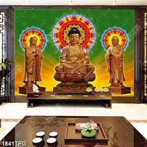 Tranh 2 Bồ Tát và Phật chất lượng và kích cỡ lớn