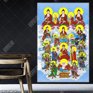 Tranh Phật và các Bồ Tát và thần trên trời