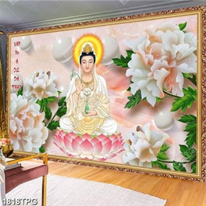 Tranh tượng Quan Âm giả ngọc siêu nét