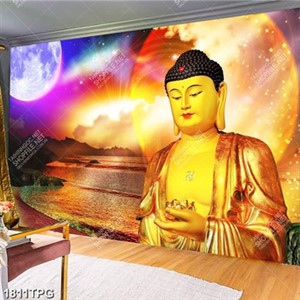 Tranh tượng A Di Đà nền vũ trụ đẹp