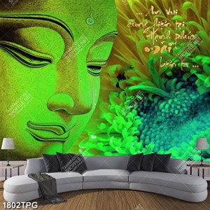 Tranh tượng Phật A Di Đà và thư pháp