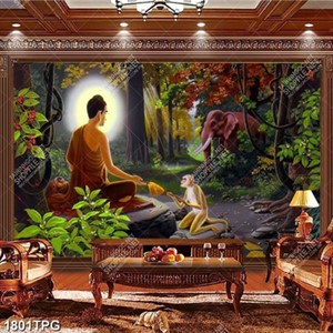 Tranh Phật Thích Ca và muôn thú file psd