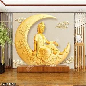 Tranh Phật Quan Âm điêu khắc đẹp